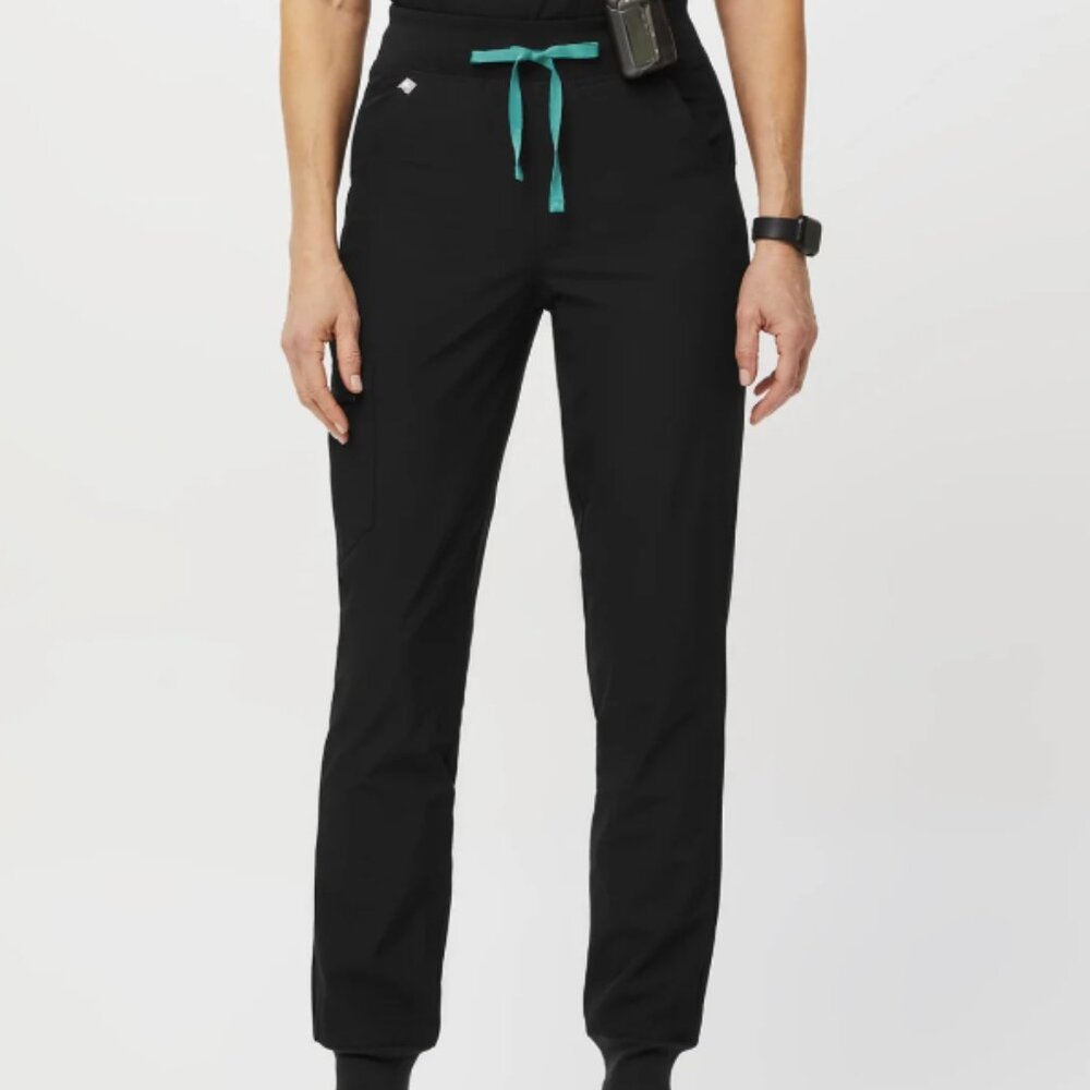 Figs FREEx Lined Zamora High Waisted - Jogger Scrub Pants - M / Black